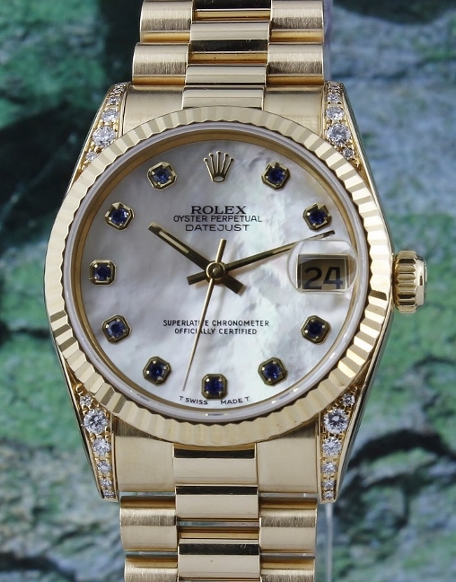 (image for) ROLEX MIDSIZE 18K GOLD OYSTER PERPETUAL DATEJUST - 68238